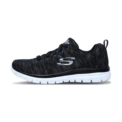 (W) Skechers Graceful 'Black White'
