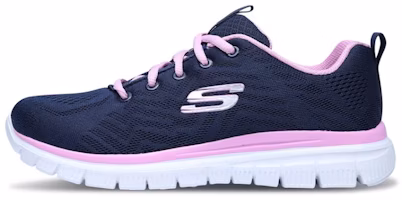 (Women) Skechers Graceful Get Connected Running Shoes Blue/Pink/White 12615-NVPK (Women) Skechers Graceful Get Connected Running Shoes Blue/Pink/White 12615-NVPK