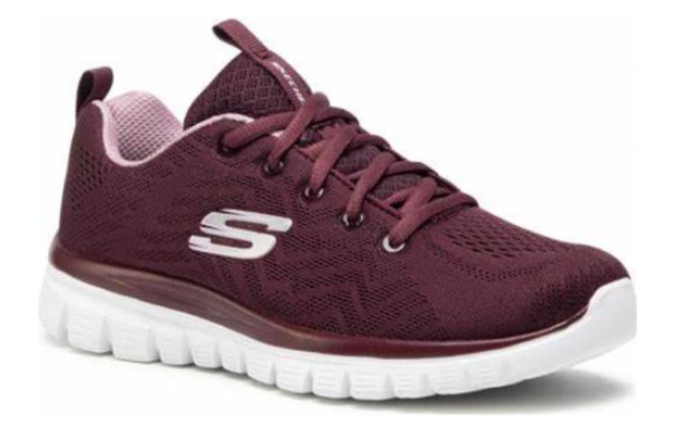 Lookbook (W) Skechers Graceful Get Connected 'Merah Kasual Low-Top Bernafas' 12615-WINE