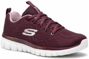 Lookbook (W) Skechers Graceful Get Connected 'Merah Bernapas Kasual Low-Top' 12615-WINE