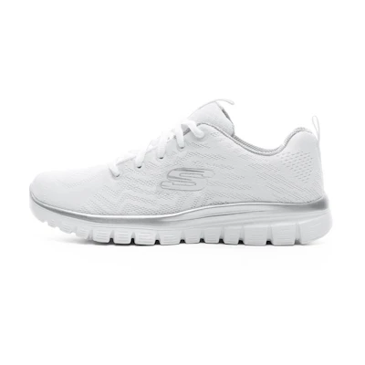 (W) Skechers Graceful Get Connected 'White Silver'