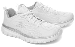 Skechers Graceful Get Connected 舒適透氣低幫運動休閒鞋 女款 白銀 Order Skechers Graceful Get Connected 舒適透氣低幫運動休閒鞋 女款 白銀