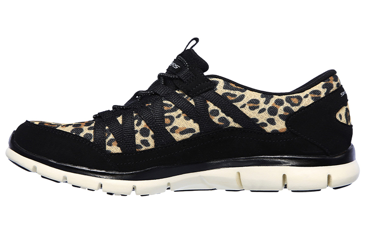 (Women) Skechers Gratis Low-Top Running Shoes Black/Brown 104009-LPD