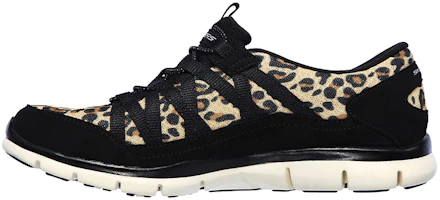 (Women) Skechers Gratis Low-Top Running Shoes Black/Brown 104009-LPD (Women) Skechers Gratis Low-Top Running Shoes Black/Brown 104009-LPD