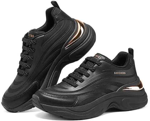 Skechers 秋季舒適 百搭休閒鞋 厚底 防滑 低幫 生活休閒鞋 女款 黑色 Shop Skechers 秋季舒適 百搭休閒鞋 厚底 防滑 低幫 生活休閒鞋 女款 黑色
