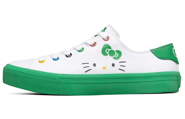 (Women) Skechers Hello Kitty x V'Lites 'White Green' 66666316-WGRN