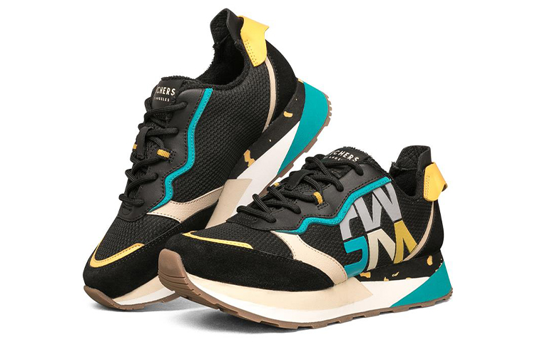 Lookbook (W) Skechers Heydayz ''Noir Vert Jaune'' 155491-BKMT