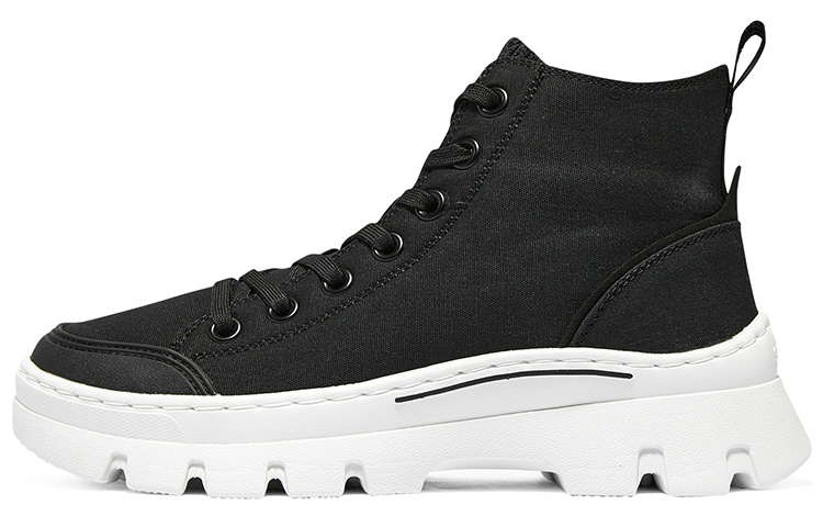 (Women) Skechers High-Top Canvas 'Black Comfort' 177260-BLK