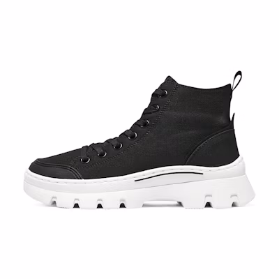 (W) Skechers High-Top Canvas 'Black CMFT'