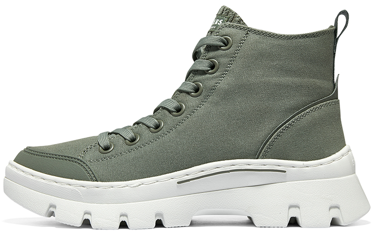 (Women) Skechers High-Top Canvas 'Comfortable Green' 177260-OLV