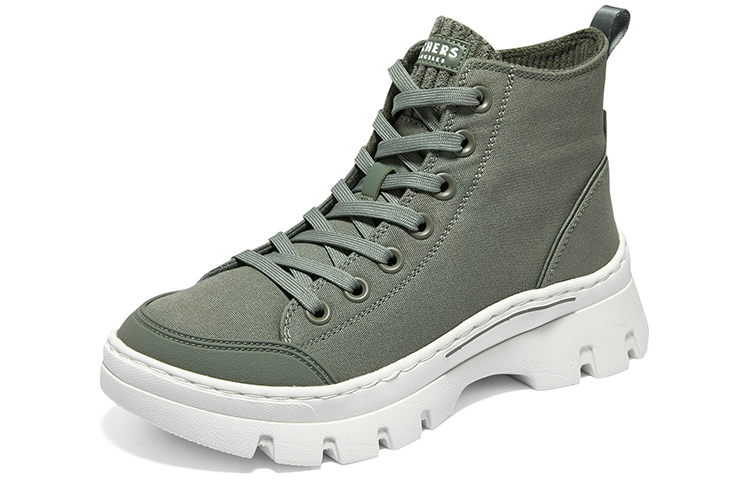 Lookbook (Women) Skechers High-Top Canvas 'Comfortable Green' 177260-OLV
