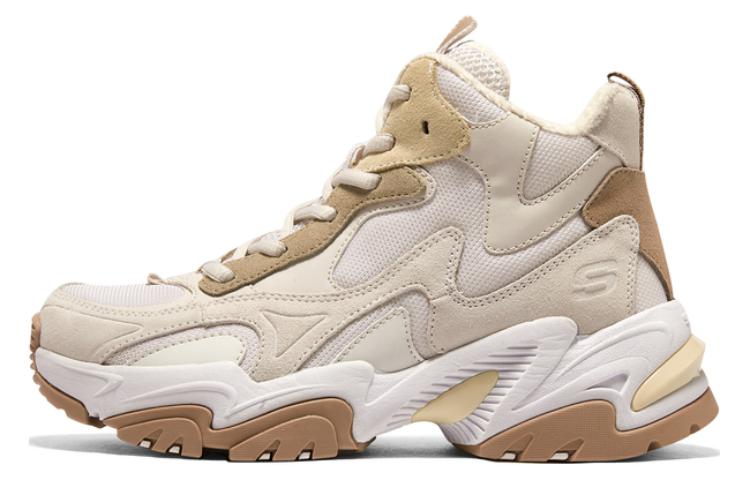 (W) Skechers High-Top Running Sneaker 'White Grey Brown'