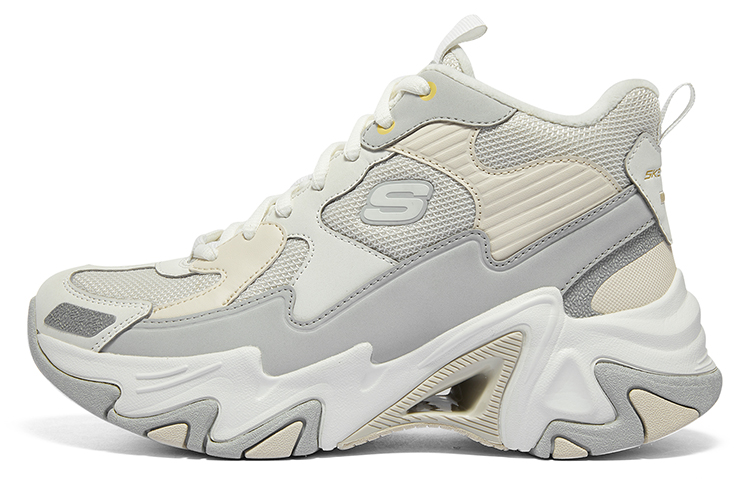 (W) Skechers HighTop Versatile CMFT ShockAbsorbent Shoes 'Beige Grey'