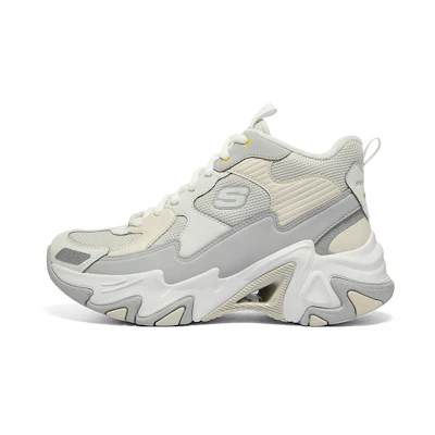 (W) Skechers HighTop Versatile CMFT ShockAbsorbent Shoes 'Beige Grey'