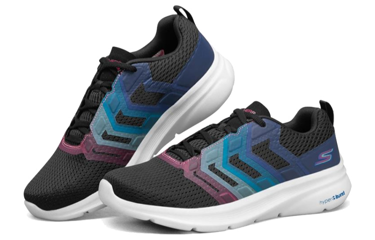 Lookbook (W) Skechers Hyper Pillars Laufschuhe Schwarz/Weiß/Blau 130003-BKMT