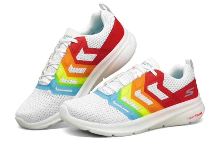 Lookbook (W) Skechers Hyper Pillars Hardloopschoenen Wit/Rood/Oranje 130003-WMLT