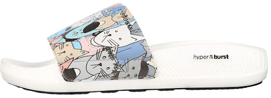 (Women) Skechers Hyper Slide 'Pawsome White Multicolor' 172025-WMLT (Women) Skechers Hyper Slide 'Pawsome White Multicolor' 172025-WMLT