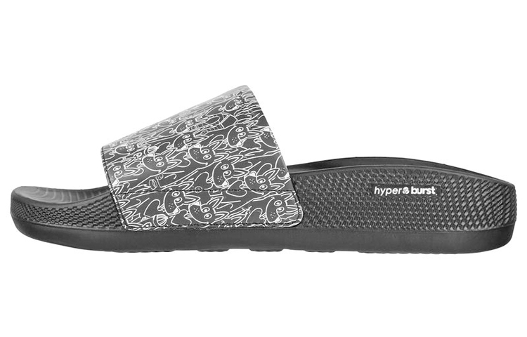 (Women) Skechers Hyper Slide 'Puppy Love Black White' 172026-BLK