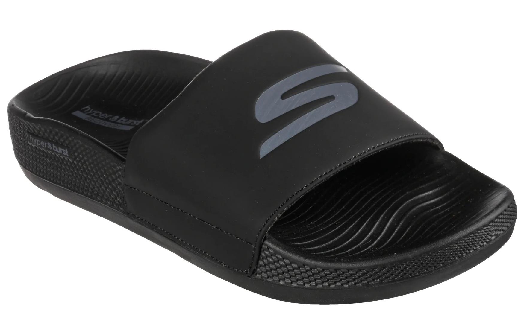 Lookbook (W) Skechers Hyper Slide ''Superb All Black'' Slipper Zwart 172020-BBK