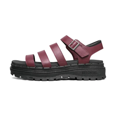 (W) Skechers Jammers Poppin' Strappy Sandal 'Burgundy'