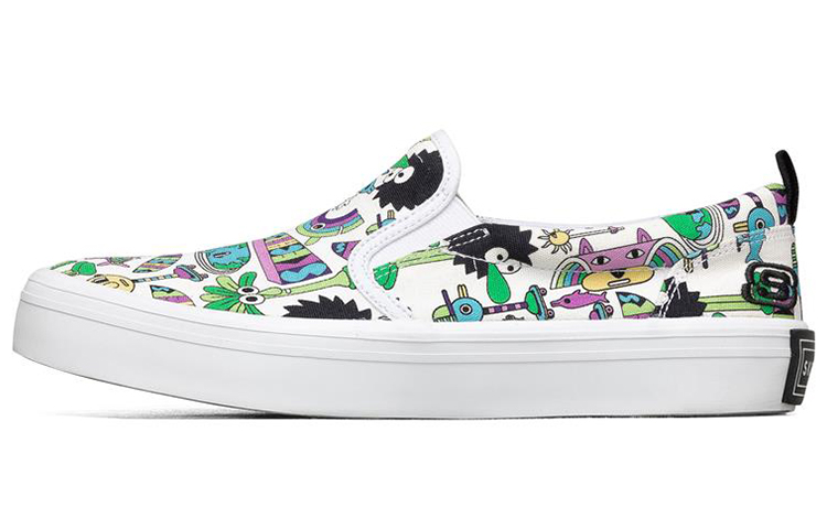 (Women) Skechers Jeremyville x V Lites Slip-on Shoes Multi-color 'White' 66666300-WMLT