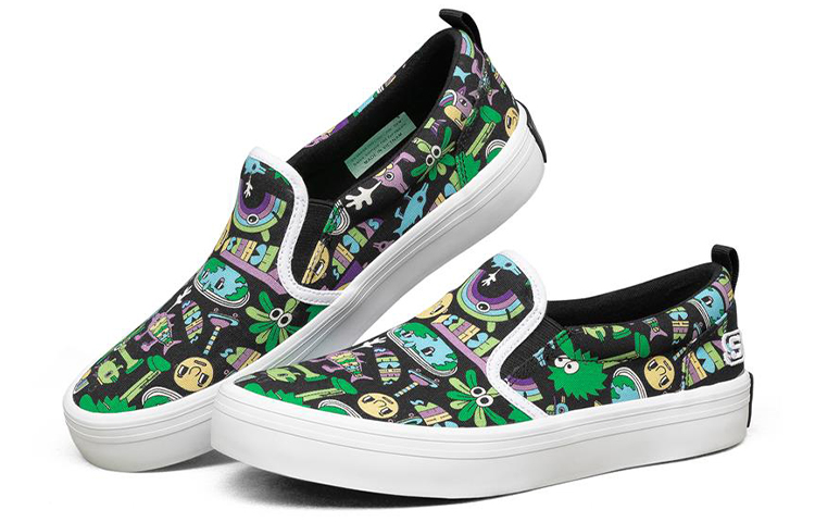 Lookbook (W) Skechers Jeremyville x V Lites Scarpe Slip-on Multicolore ''Nero'' 66666300-BKMT