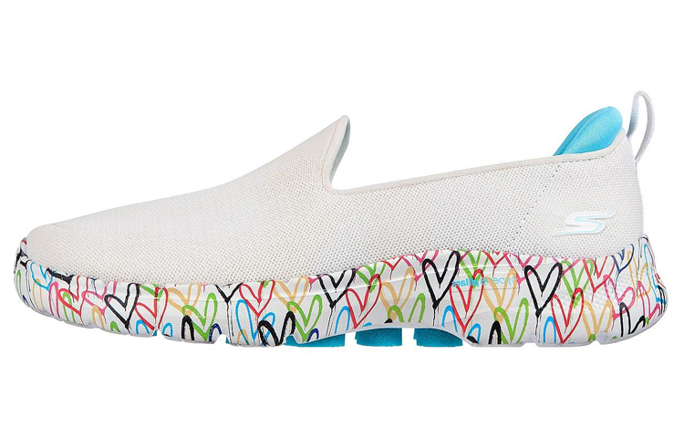 (Women) Skechers JGoldcrown x Go Walk 6 Slip-On 'Iconic Hearts White' 124266-WMLT