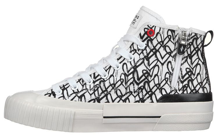 (W) Skechers JGoldcrown High-Top Canvas 'Black and White'