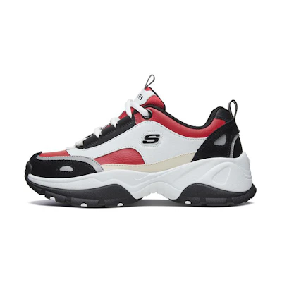 (W) Skechers Kozmiks 'Black Red Patchwork'