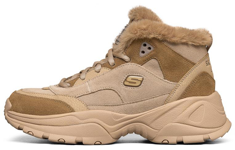 (Women) Skechers Kozmiks High-Top Running Shoes Brown 88888391-TAN