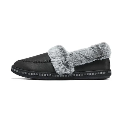 (W) Skechers Loafer 'Black Fleece-Lined'