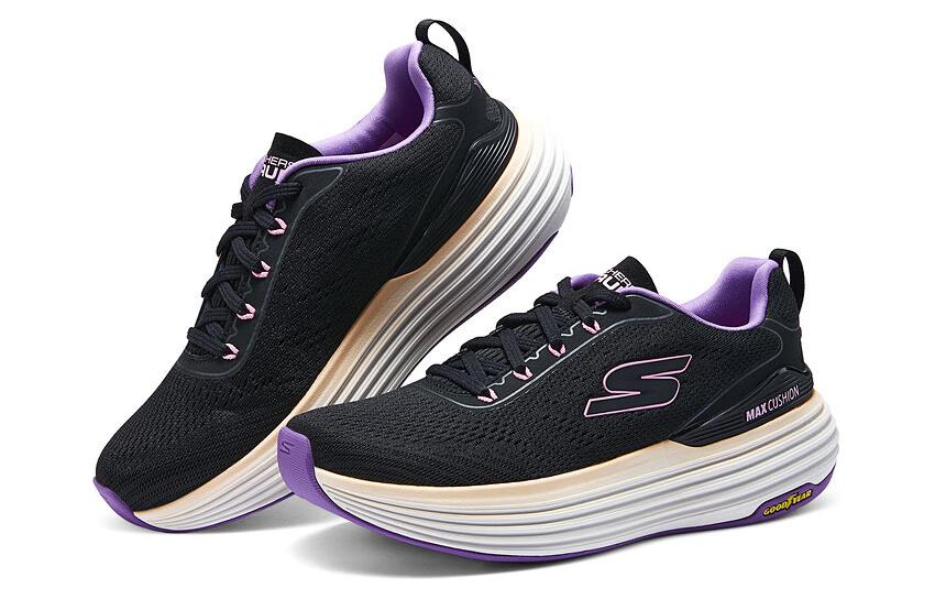 Lookbook (W) スケッチャーズ ローカット 黒紫 129260-BKPR