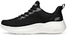 (W) Kasut Lari Skechers Low-Top 'Hitam-Putih' 117551-BLK