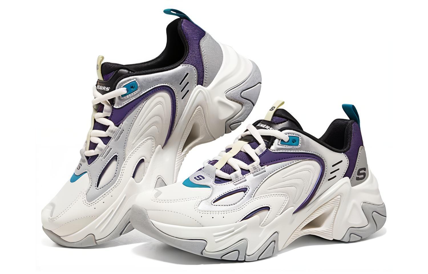 Lookbook (Women) Skechers Low-Top Running Sneaker 'White Purple' 894255-WMLT