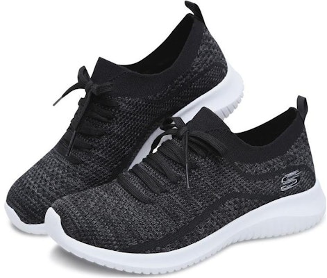 Skechers 防滑耐磨透氣 低幫 運動休閒鞋 女款 黑灰 Lookbook Skechers 防滑耐磨透氣 低幫 運動休閒鞋 女款 黑灰