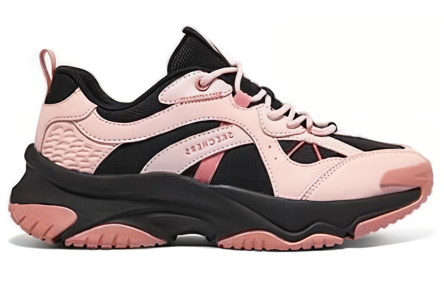 Lookbook Skechers 耐磨通風 低筒 生活休閒鞋 女款 黑粉