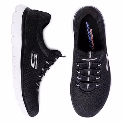 (Women) Skechers Summits 'Black White' 12980-BKW Shop (Women) Skechers Summits 'Black White' 12980-BKW