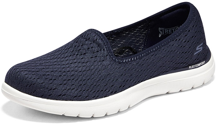 Skechers 減震防滑耐磨 低幫 運動休閒鞋 女款 藍色 Lookbook Skechers 減震防滑耐磨 低幫 運動休閒鞋 女款 藍色