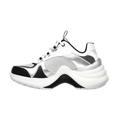 (W) Skechers Low Top 'Black and White'