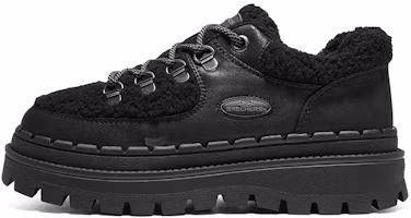(Women) Skechers Low Top 'Black Faux Shearling Patchwork' 167902-BBK (Women) Skechers Low Top 'Black Faux Shearling Patchwork' 167902-BBK