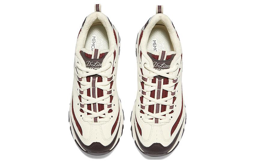 Shop (W) 斯凯奇 D'Lites Zip Along 鞋 '白色酒红灰色' 896269-NTMT