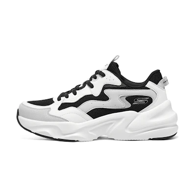 (W) Skechers Bobs Bamina Shoes 'White Black Grey'