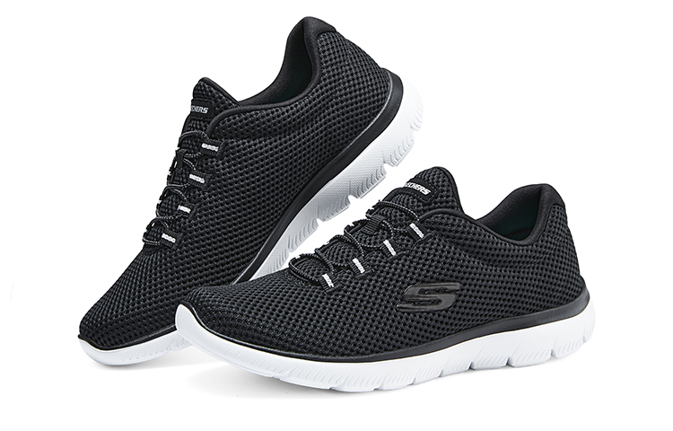 Lookbook (W) Skechers Kasut Rendah Santai 'Hitam Putih' 12985-BKW