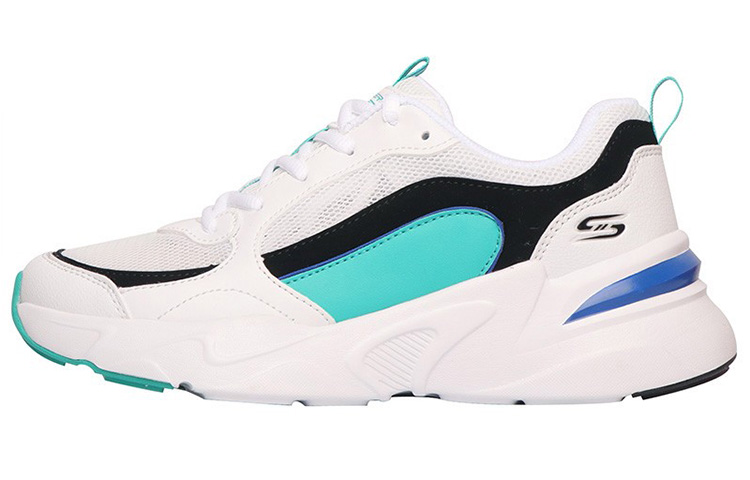 (Women) Skechers Low Top Retro Sneakers 'White Black Blue' 117042-WBTQ