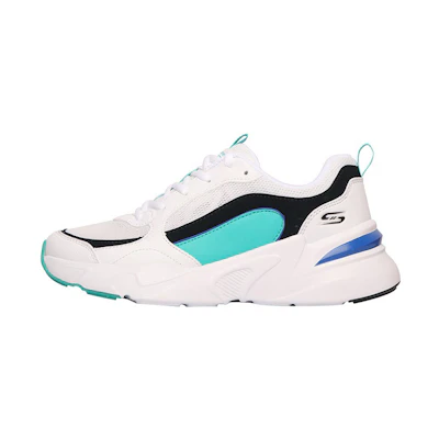 (W) Skechers Low Top Retro Sneakers 'White Black Blue'