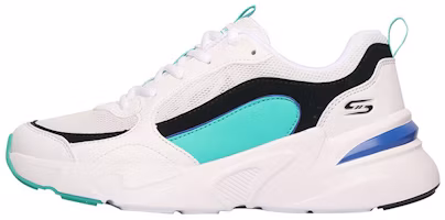 (Women) Skechers Low Top Retro Sneakers 'White Black Blue' 117042-WBTQ (Women) Skechers Low Top Retro Sneakers 'White Black Blue' 117042-WBTQ
