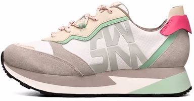 (Women) Skechers Low-Top White/Grey/Green 155492-WMLT (Women) Skechers Low-Top White/Grey/Green 155492-WMLT