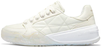 (Women) Skechers Low Top Skate Shoe 'Light Yellow' 185021-WHT (Women) Skechers Low Top Skate Shoe 'Light Yellow' 185021-WHT