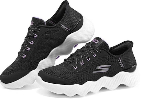 (W) スケッチャーズ GO WALK マッサージフィット (ブラック/ラベンダー) 124916-BKLV Shop (W) スケッチャーズ GO WALK マッサージフィット (ブラック/ラベンダー) 124916-BKLV
