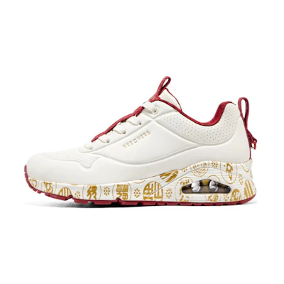 (W) Skechers 2023 Year of the Rabbit Uno Celebrat-Airy Athletic Sneakers 'White Red Gold'